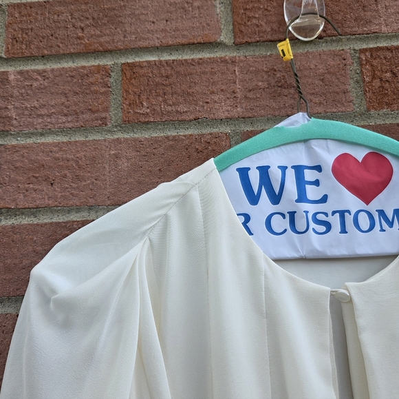 Anne Fontaine Poeme Blouse White Silk With Front Bodice Pleats Size 44 Size 12 - Picture 6 of 15